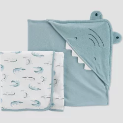 Carter's Just One You Baby Boys' Gator Bath Towel - Blue