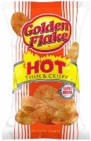 slide 1 of 1, Golden Flake Hot Thin & Crispy Potato Chips, 2 oz