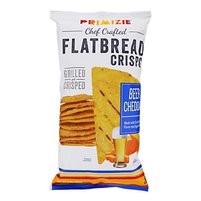 slide 1 of 1, Primizie Beer Cheddar Flatbread Crisps, 6.5 oz