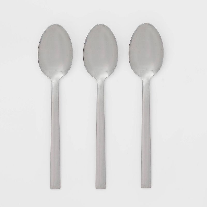 slide 1 of 3, 3pc Spoon Set - Room Essentials™: Stainless Steel Silverware, Dishwasher-Safe Flatware, Service for 3, 3 ct