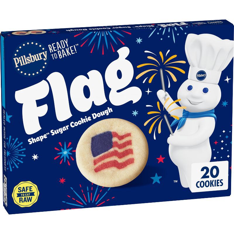 slide 1 of 8, Pillsbury Ready-to-Bake Salute to Service Flag Shape Sugar Cookie Dough - 9.1oz/20ct, 9.1 oz, 20 ct