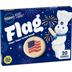 Pillsbury Ready-to-Bake Salute to Service Flag Shape Sugar Cookie Dough - 9.1oz/20ct