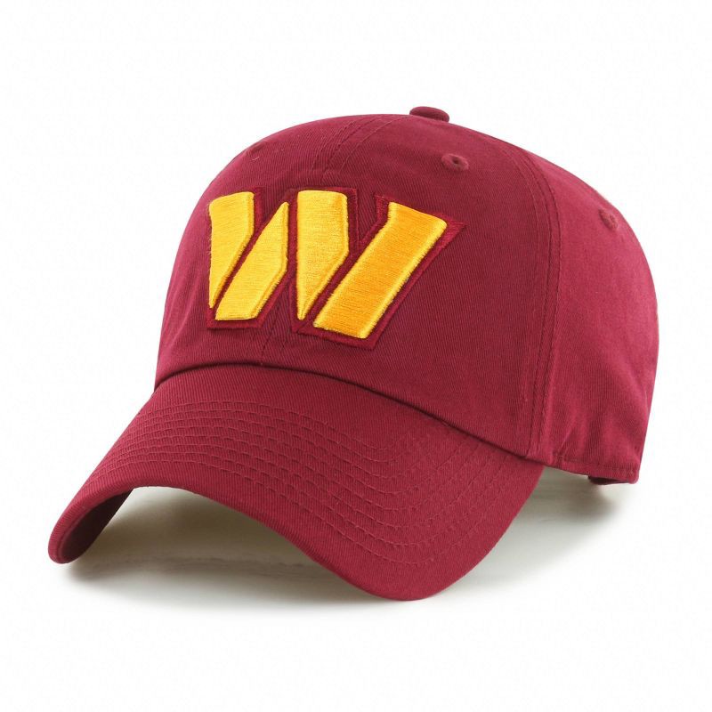 slide 1 of 2, NFL Washington Commanders Clean Up Hat: Team Logo Adjustable Baseball Cap, 1 ct