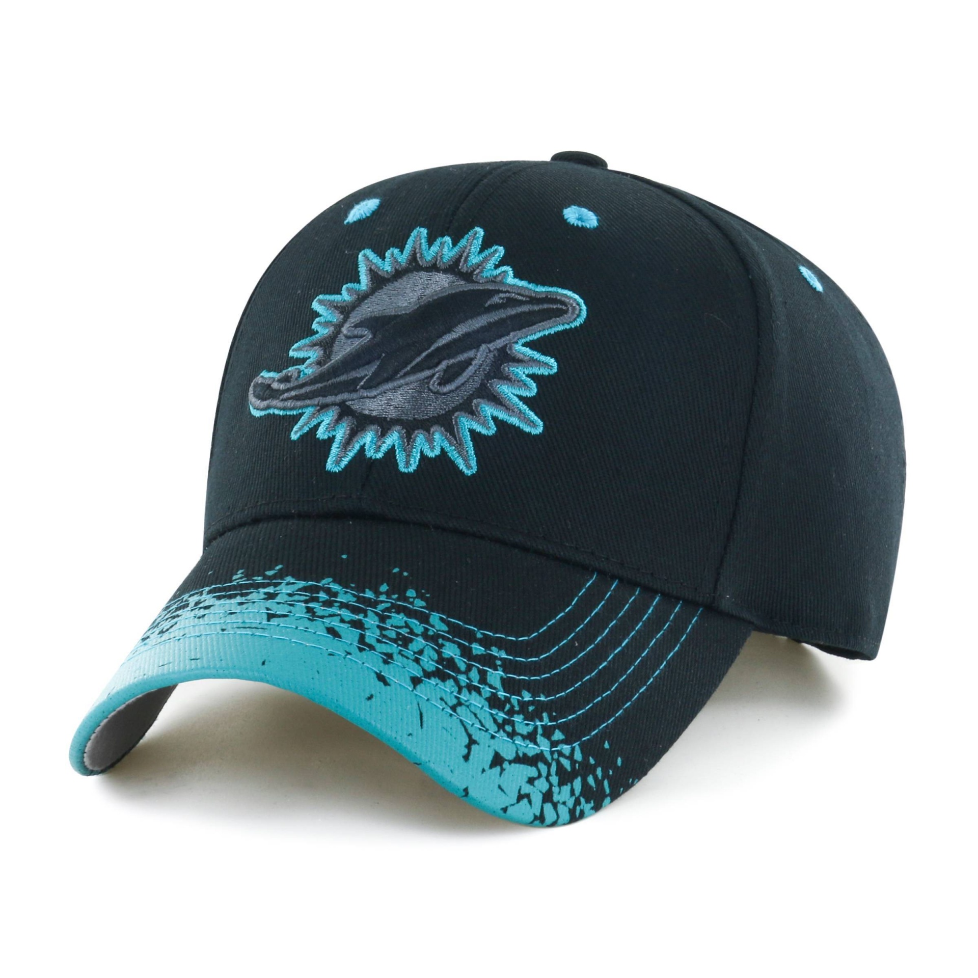 slide 1 of 2, NFL Miami Dolphins Black Spray Hat, 1 ct