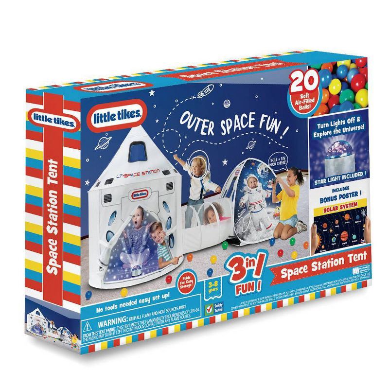 slide 2 of 8, Little Tikes 3 in 1 Space Station Tent with Light, 1 ct