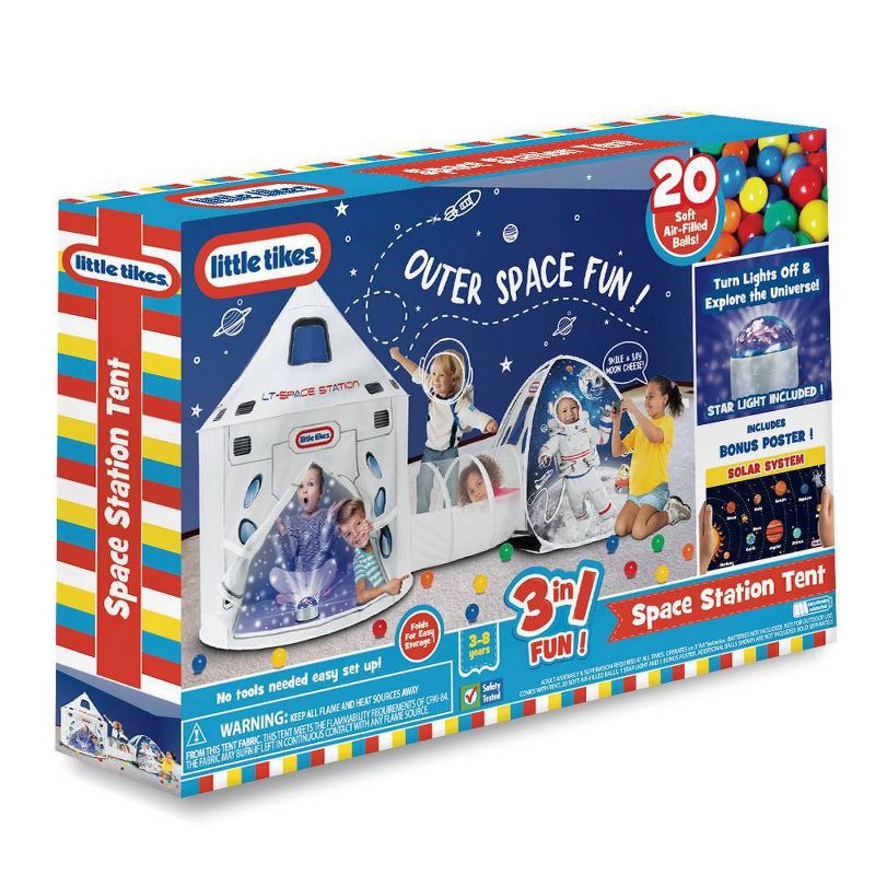 slide 6 of 8, Little Tikes 3 in 1 Space Station Tent with Light, 1 ct