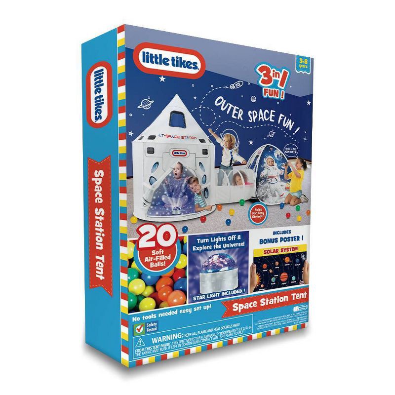slide 5 of 8, Little Tikes 3 in 1 Space Station Tent with Light, 1 ct