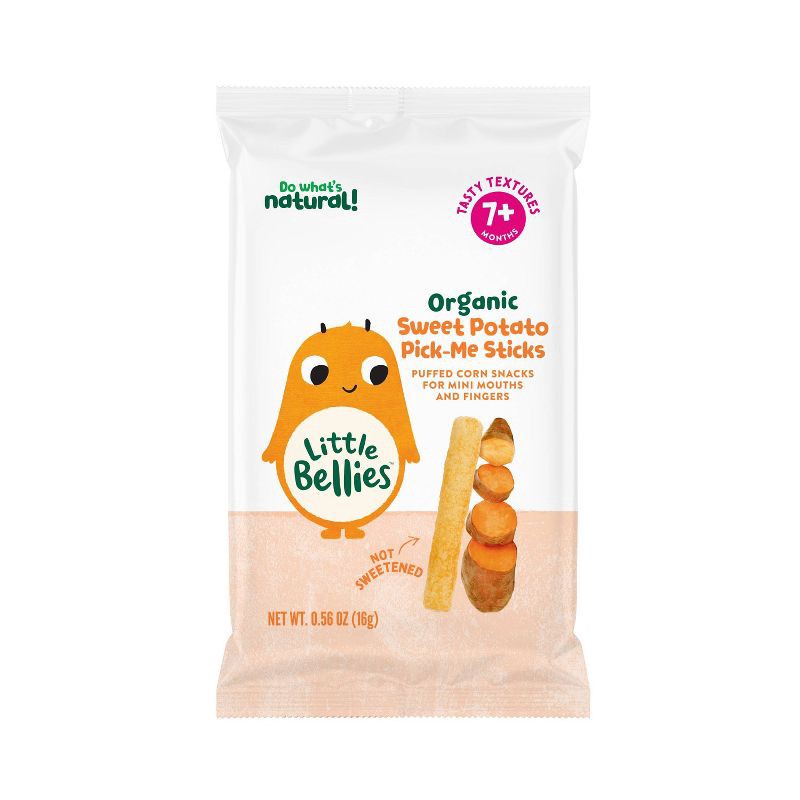 slide 1 of 8, Little Bellies Organic Sweet Potato Pick-Me Sticks Baby Snacks - 0.56oz, 0.56 oz