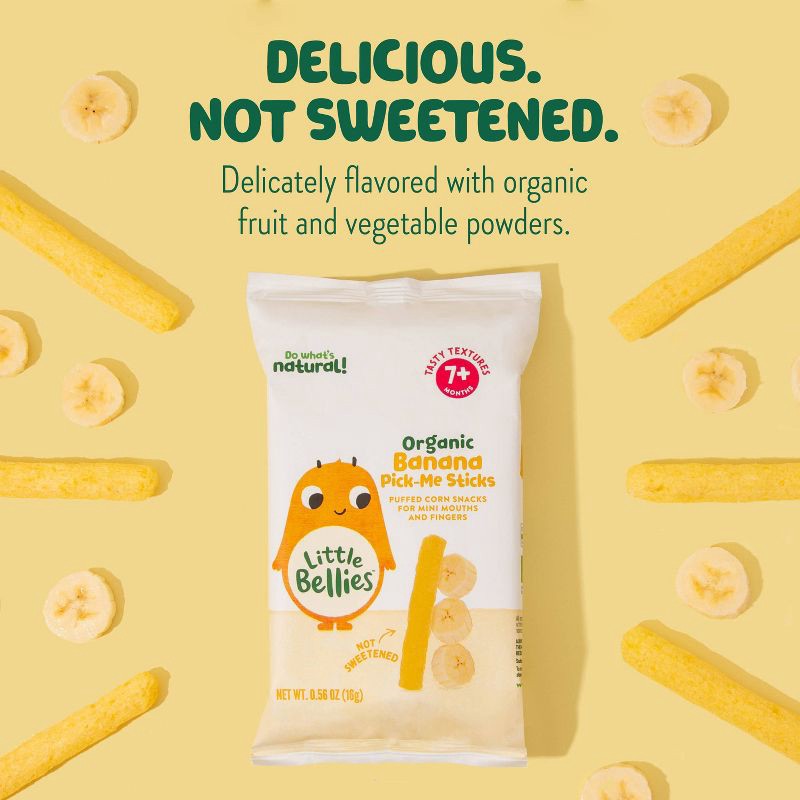 slide 6 of 8, Little Bellies Organic Banana Pick-Me Sticks Baby Snacks - 0.56oz, 0.56 oz