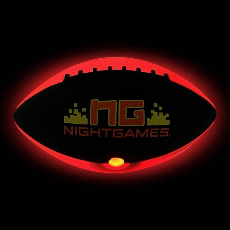 slide 2 of 3, Night Games LED Light Up Junior Size Football: Rubber Shell & Bladder, Ages 8+, 1 ct