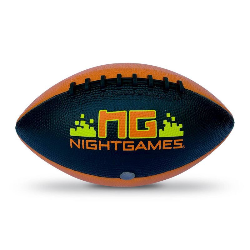 slide 1 of 3, Night Games LED Light Up Junior Size Football: Rubber Shell & Bladder, Ages 8+, 1 ct