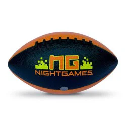 Night Games LED Light Up Junior Size Football: Rubber Shell & Bladder, Ages 8+