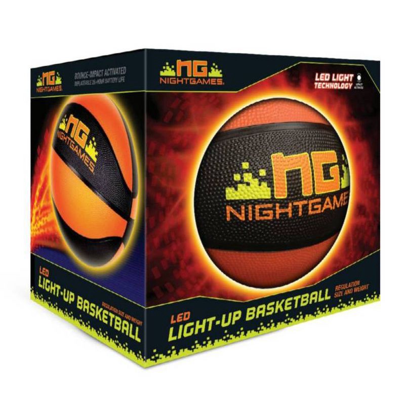 slide 4 of 4, Night Games LED Light Up 29.5" Basketball, 1 ct