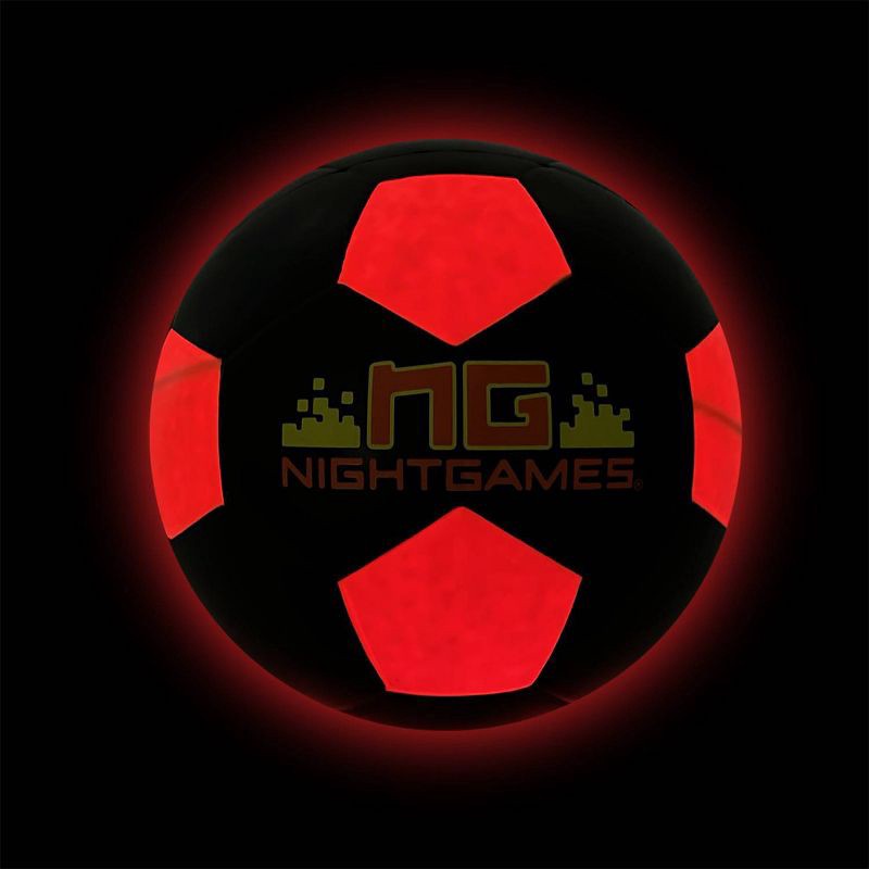 slide 2 of 3, Night Games LED Light Up Size 5 Soccer Ball: Rubber Shell | Age 8+, 1 ct
