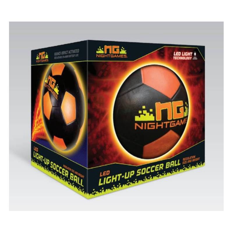 slide 3 of 3, Night Games LED Light Up Size 5 Soccer Ball: Rubber Shell | Age 8+, 1 ct