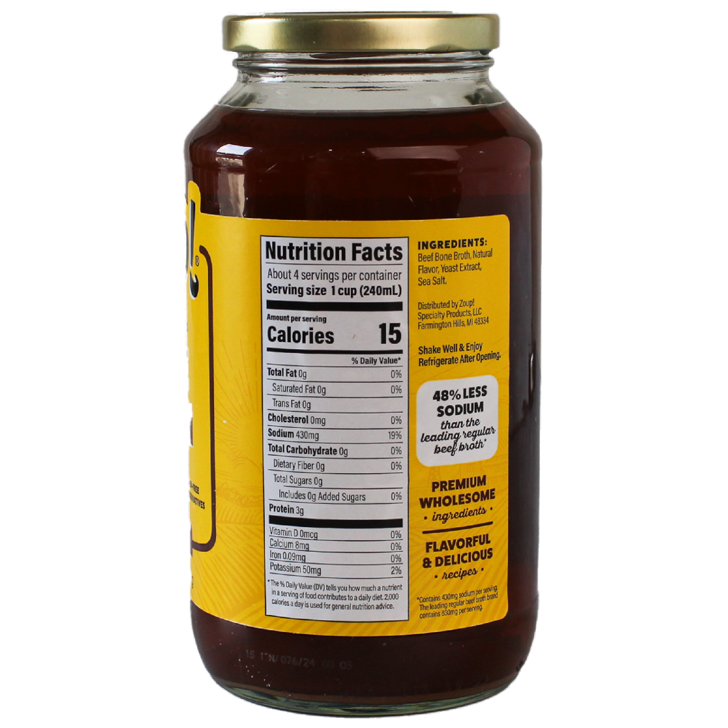 slide 5 of 5, Zoup! Good, Really Good Seasoned with Beef Bone Broth 32 oz, 32 oz