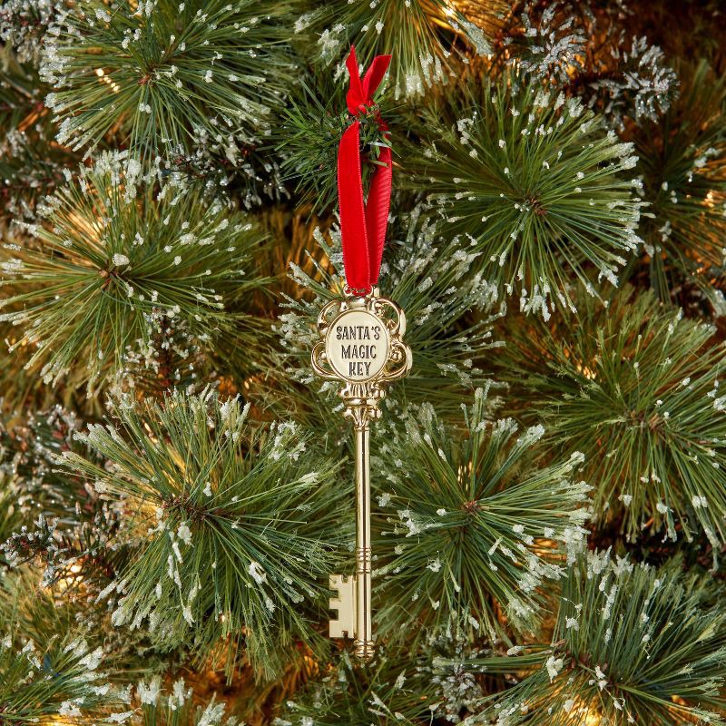 slide 2 of 4, 4" 'santa's Magic Key' Christmas Tree Ornament Gold - Wondershop™, 1 ct