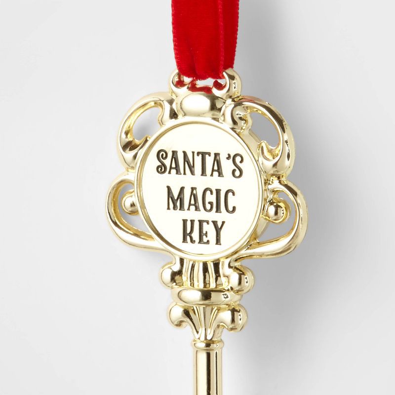 slide 3 of 4, 4" 'santa's Magic Key' Christmas Tree Ornament Gold - Wondershop™, 1 ct