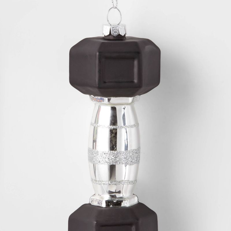 slide 3 of 3, 5.5" Dumbbell Glass Christmas Tree Ornament - Wondershop™, 1 ct