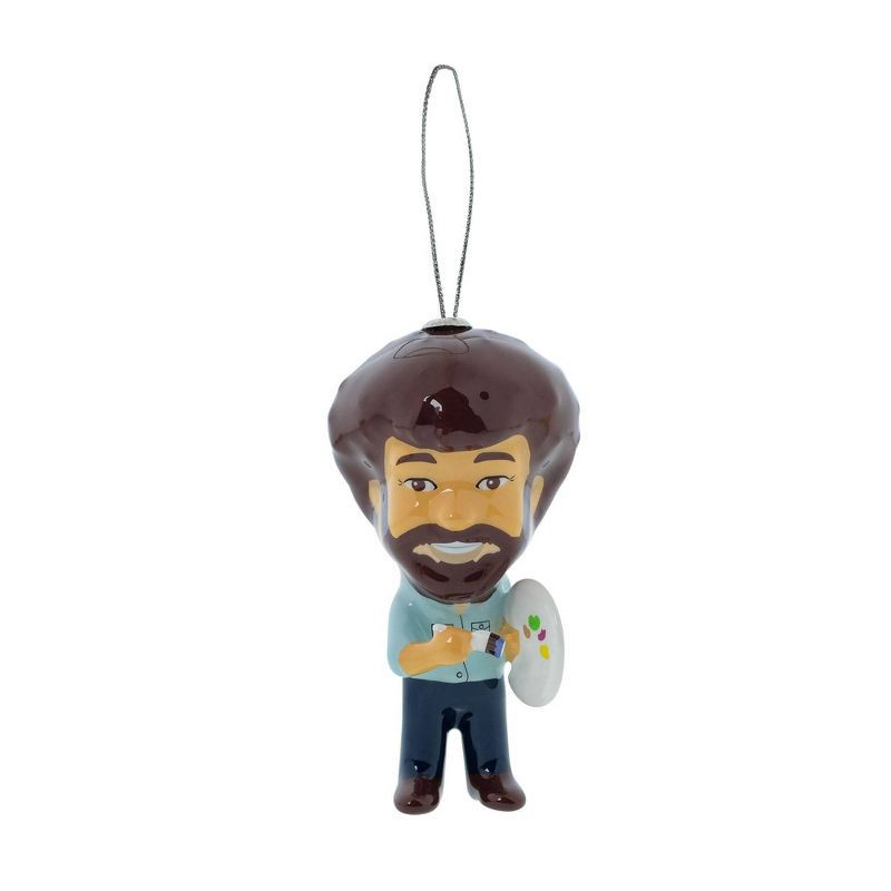 slide 1 of 3, Bob Ross Decoupage Christmas Tree Ornament: Durable, Lightweight, Indoor Holiday Decor: Durable, Lightweight, Indoor Holiday Decor, 1 ct