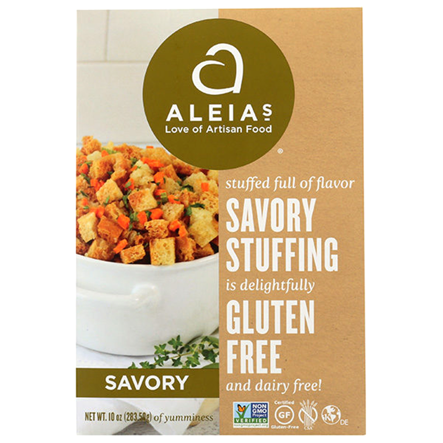 slide 1 of 1, Aleia's Gluten Free Savory Stuffing 10 oz, 10 oz