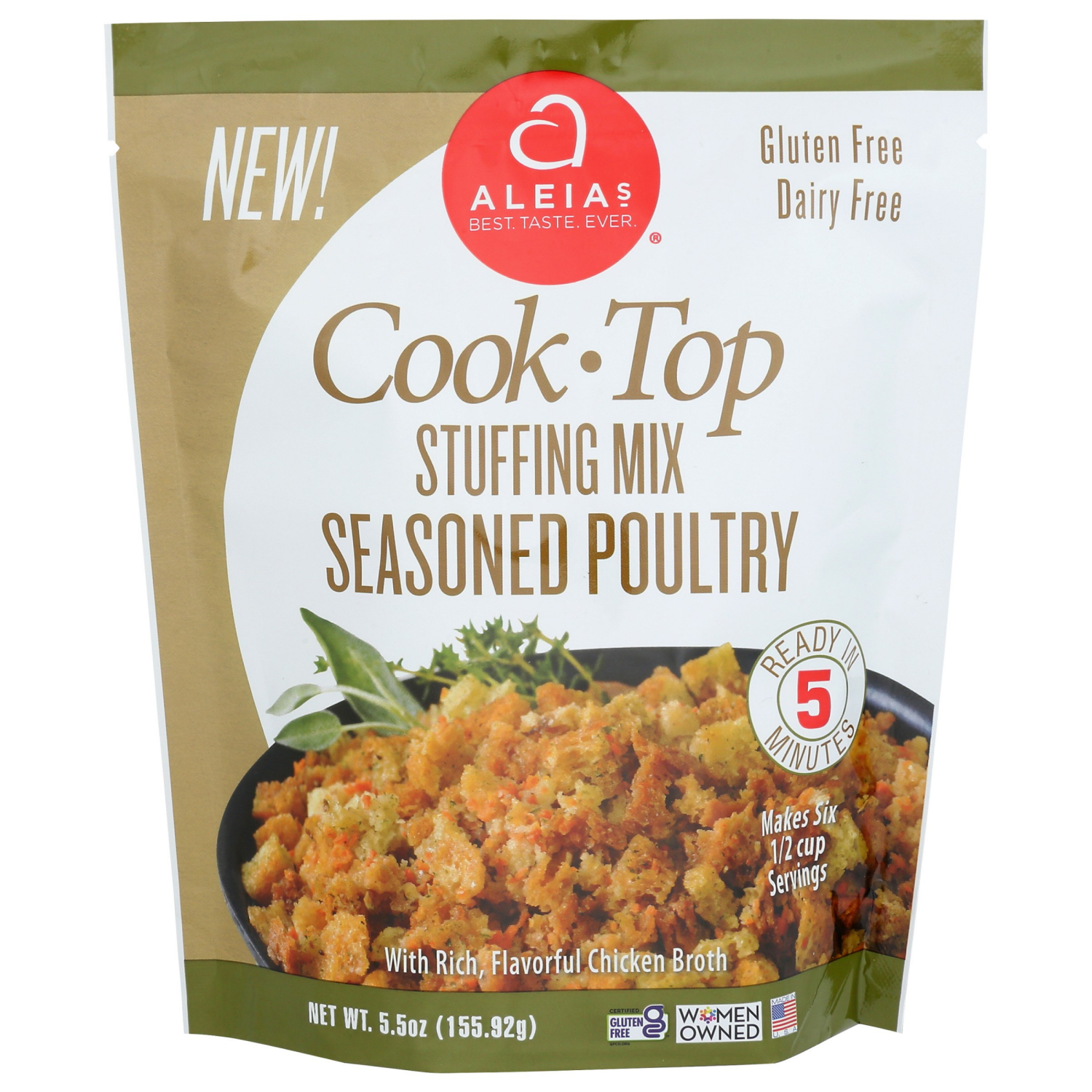 slide 1 of 3, Aleia's Cook Top Seasoned Poultry Stuffing Mix 5.5 oz, 5.5 oz