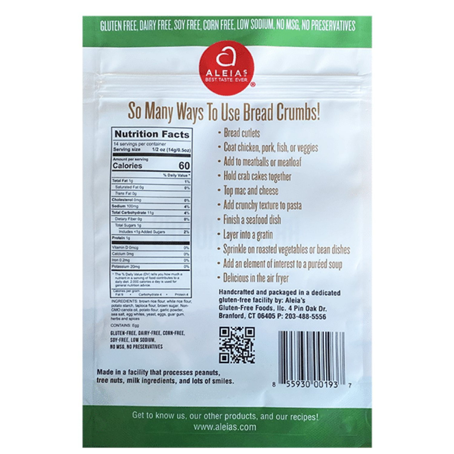 slide 2 of 2, Aleia's Italian Bread Crumbs, 7 oz