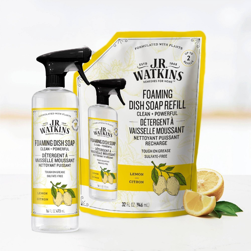 slide 3 of 3, J.R. Watkins Foaming Dish Soap Refill - Lemon Citron - 32 fl oz, 32 fl oz