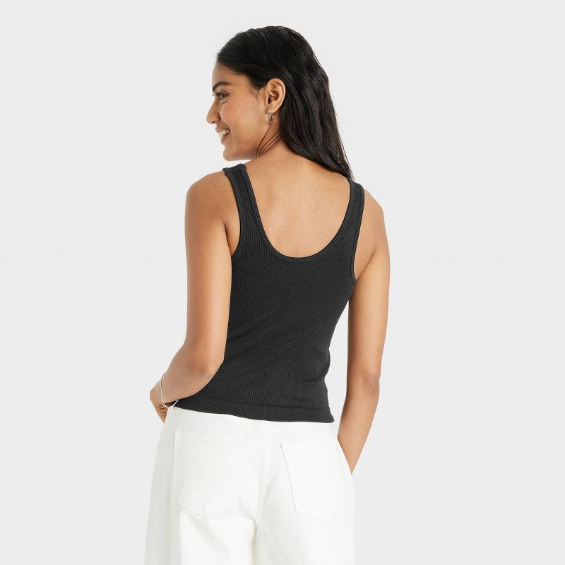 slide 2 of 3, Women's Seamless Slim Fit Tank Top - A New Day™ Black M, 1 ct