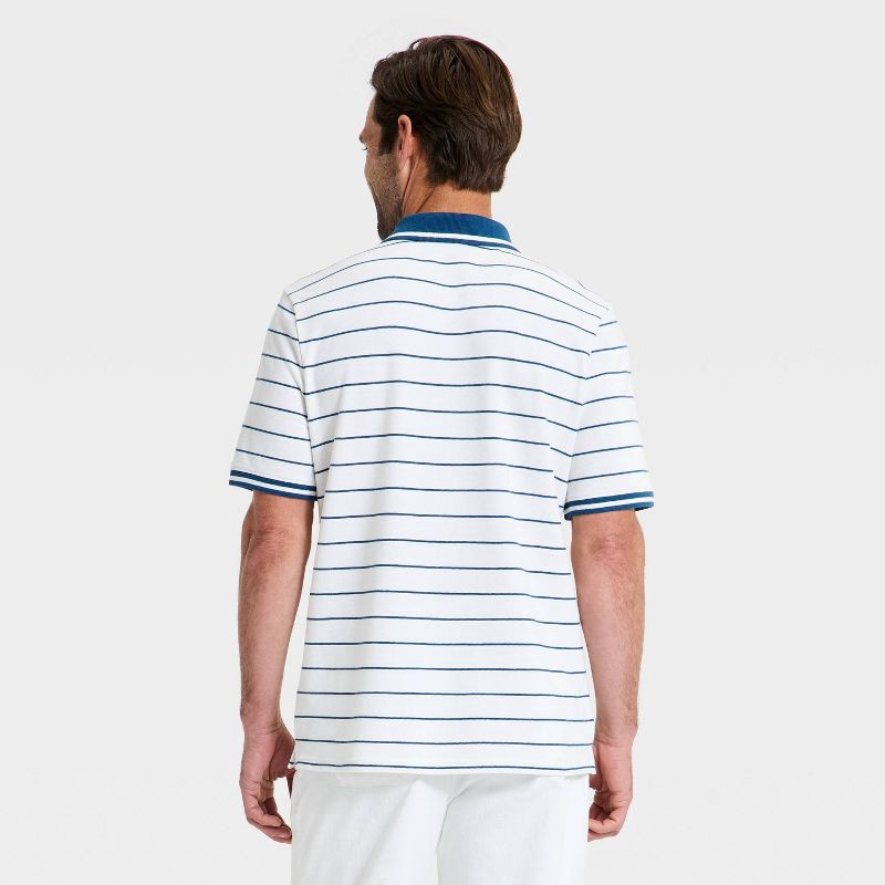 slide 2 of 3, Men's Every Wear Polo Shirt - Goodfellow & Co™ True White L: Midweight, Standard Fit, 1 ct