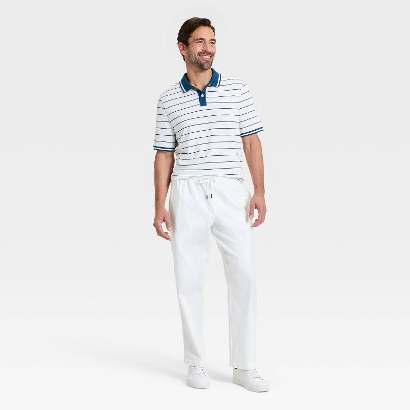 slide 3 of 3, Men's Every Wear Polo Shirt - Goodfellow & Co™ True White L: Midweight, Standard Fit, 1 ct