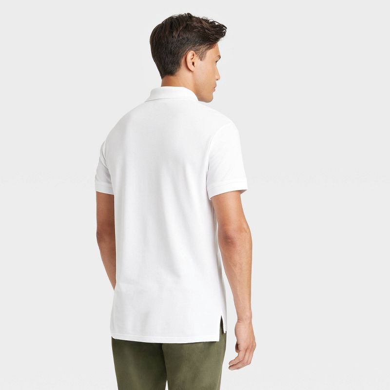slide 2 of 3, Men's Every Wear Polo Shirt - Goodfellow & Co™ True White XL: Midweight, Standard Fit, 1 ct