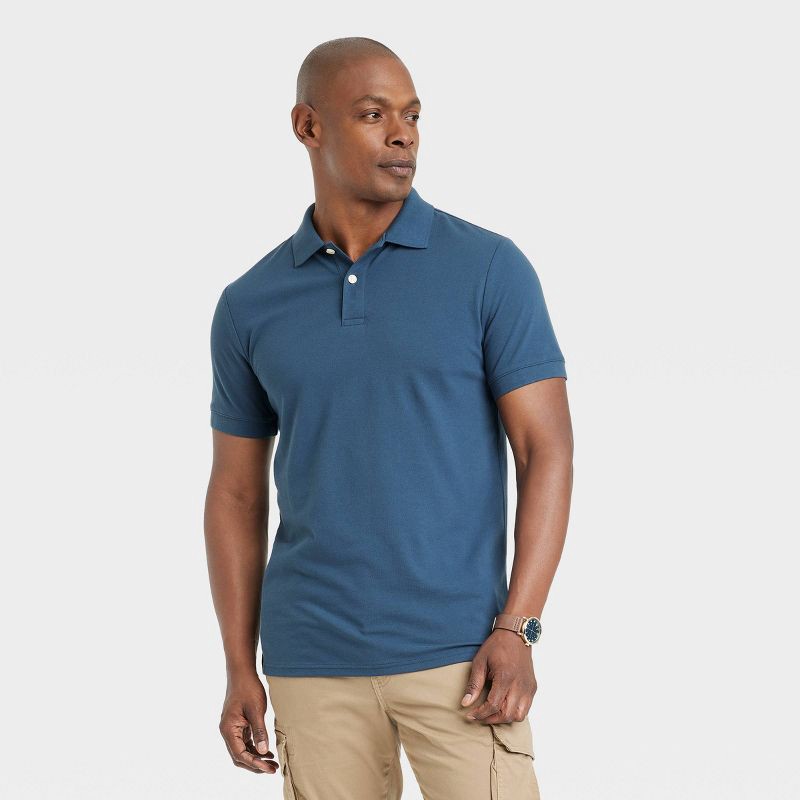 slide 1 of 3, Men's Every Wear Polo Shirt - Goodfellow & Co™ Dark Blue XXL, 1 ct