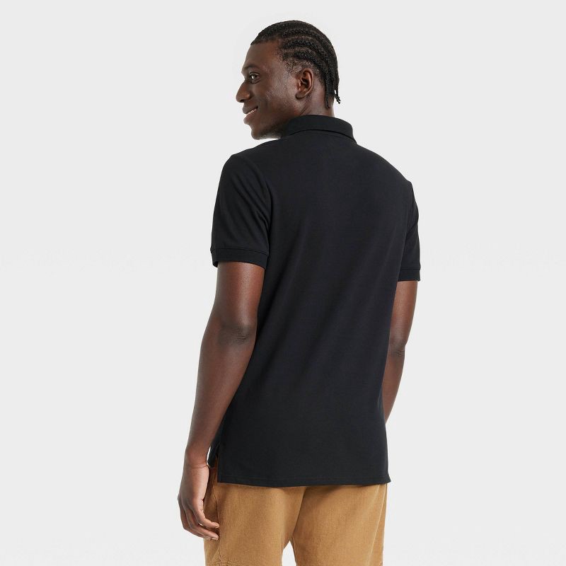 slide 2 of 3, Men's Every Wear Polo Shirt - Goodfellow & Co™ Black L: Standard Fit, Short Sleeve, 1 ct