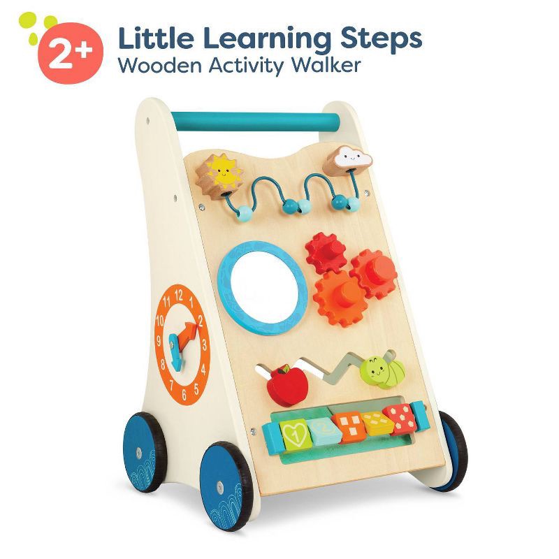 slide 5 of 6, B. toys Wooden Activity Walker - Little Learning Steps, 1 ct