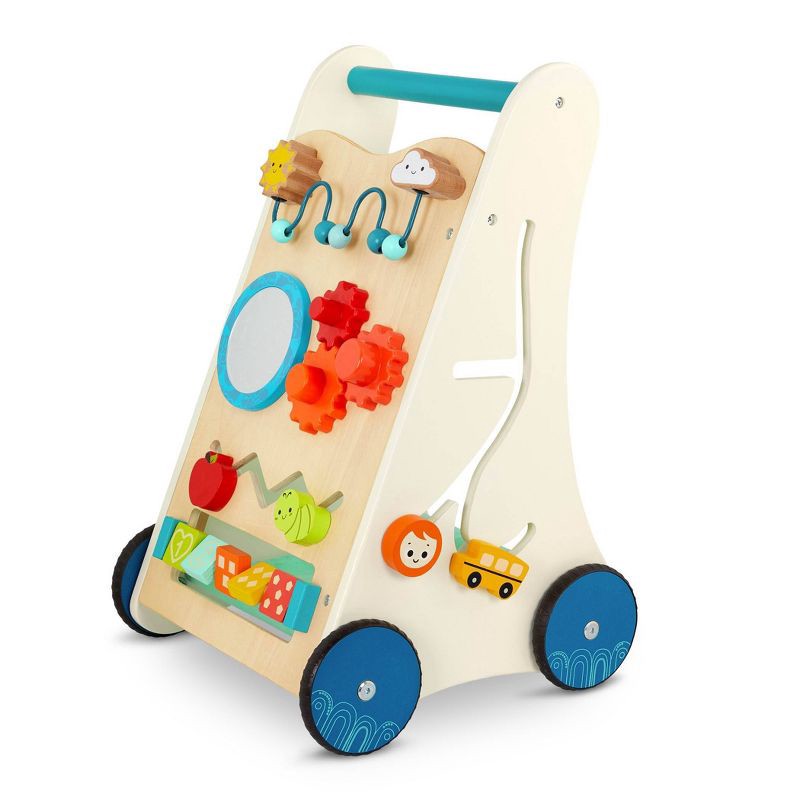 slide 1 of 6, B. toys Wooden Activity Walker - Little Learning Steps, 1 ct