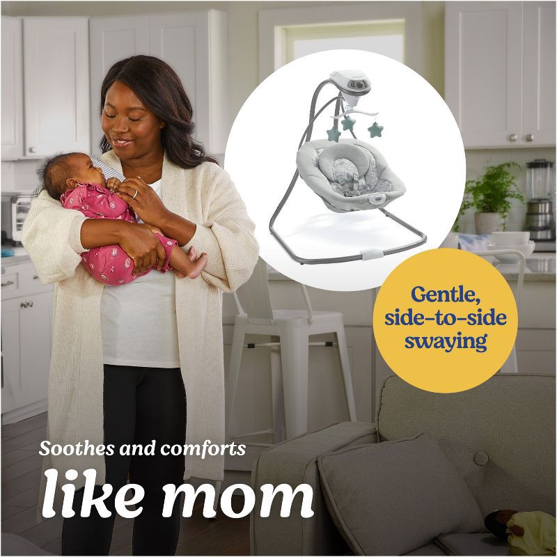 slide 2 of 6, Graco Simple Sway Baby Swing - Gray, 1 ct