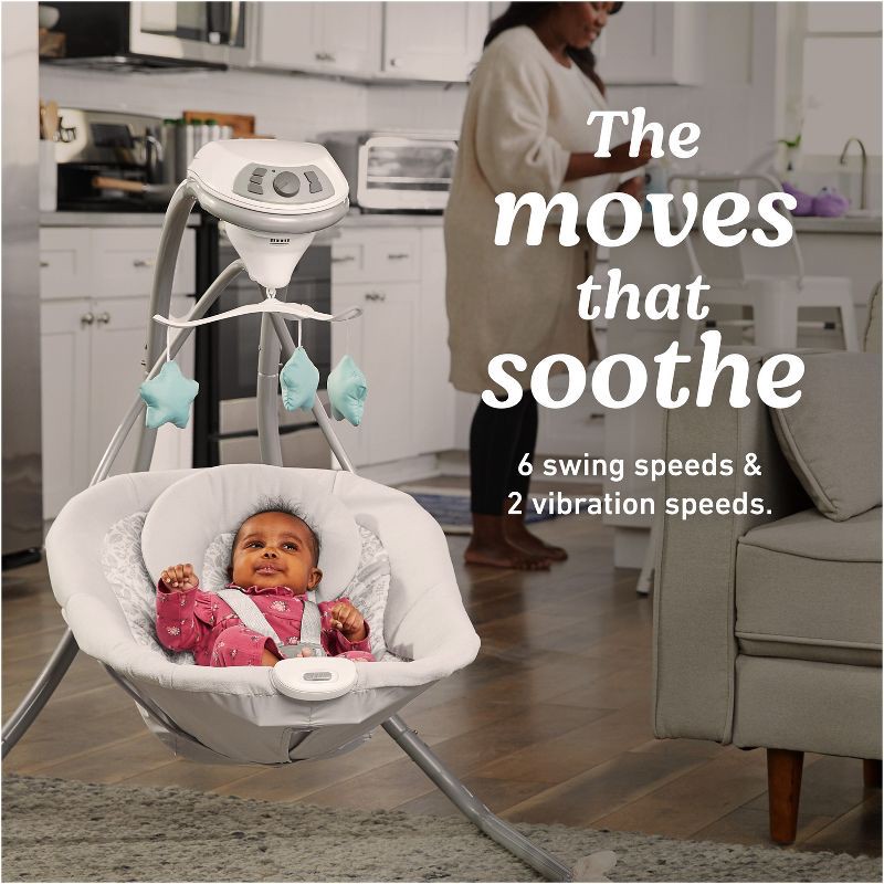 slide 5 of 6, Graco Simple Sway Baby Swing - Gray, 1 ct