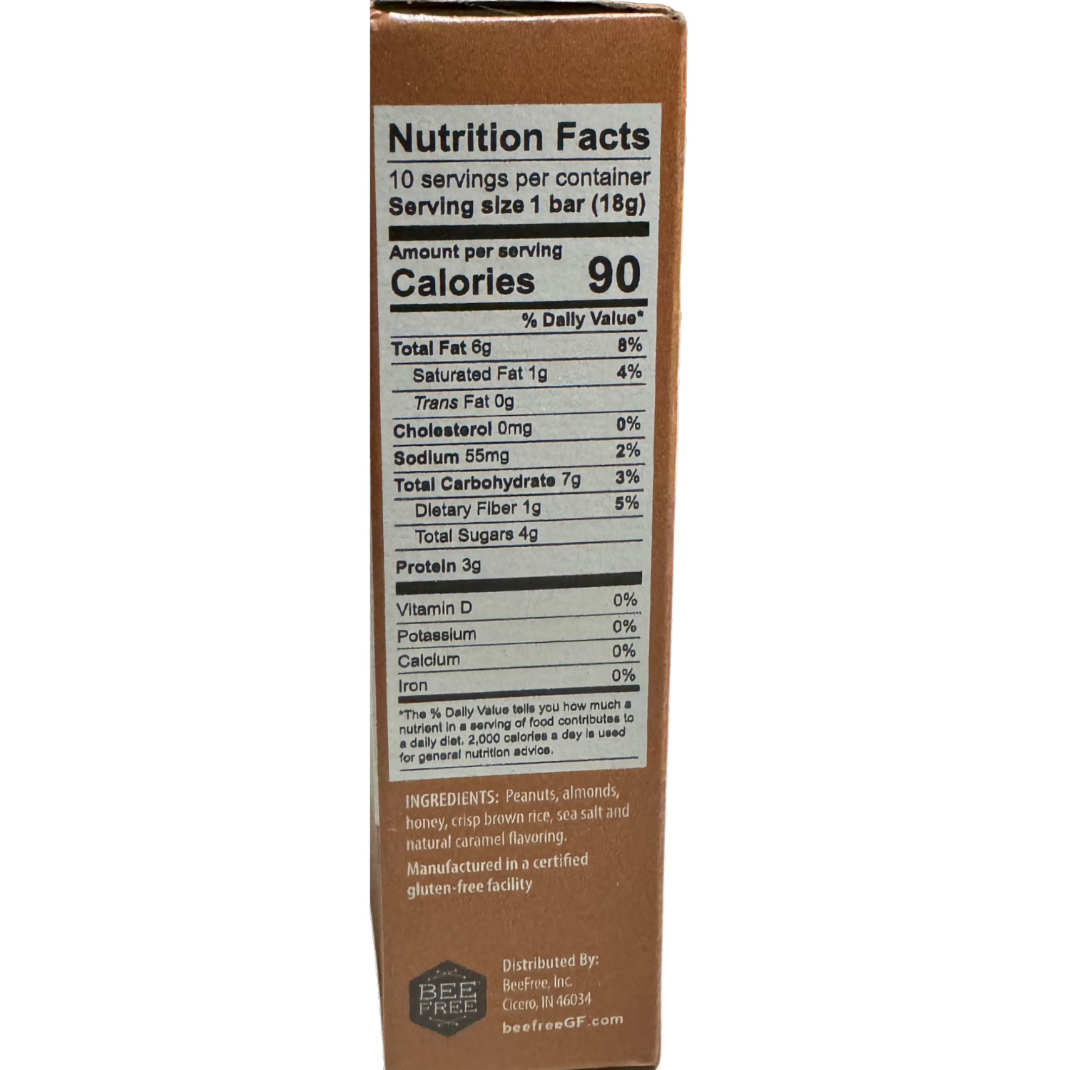 slide 3 of 3, Bee Free Salted Caramel Warrior Bar, 10 /.63Oz Mini Baars, 10 /.63 oz