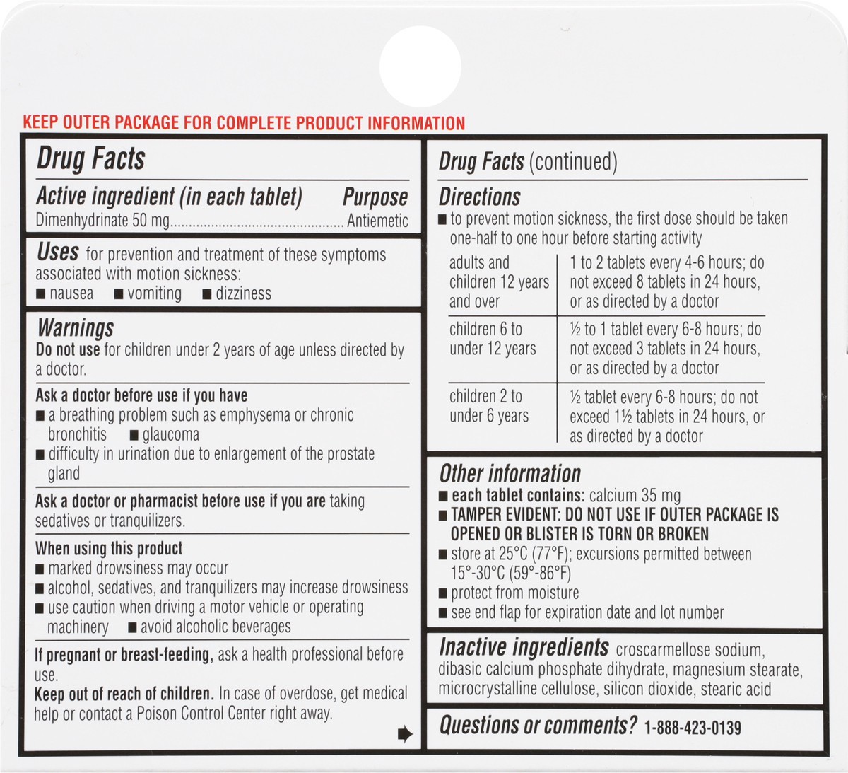 slide 5 of 9, TopCare Motion Sickness Tablets, 12 ct