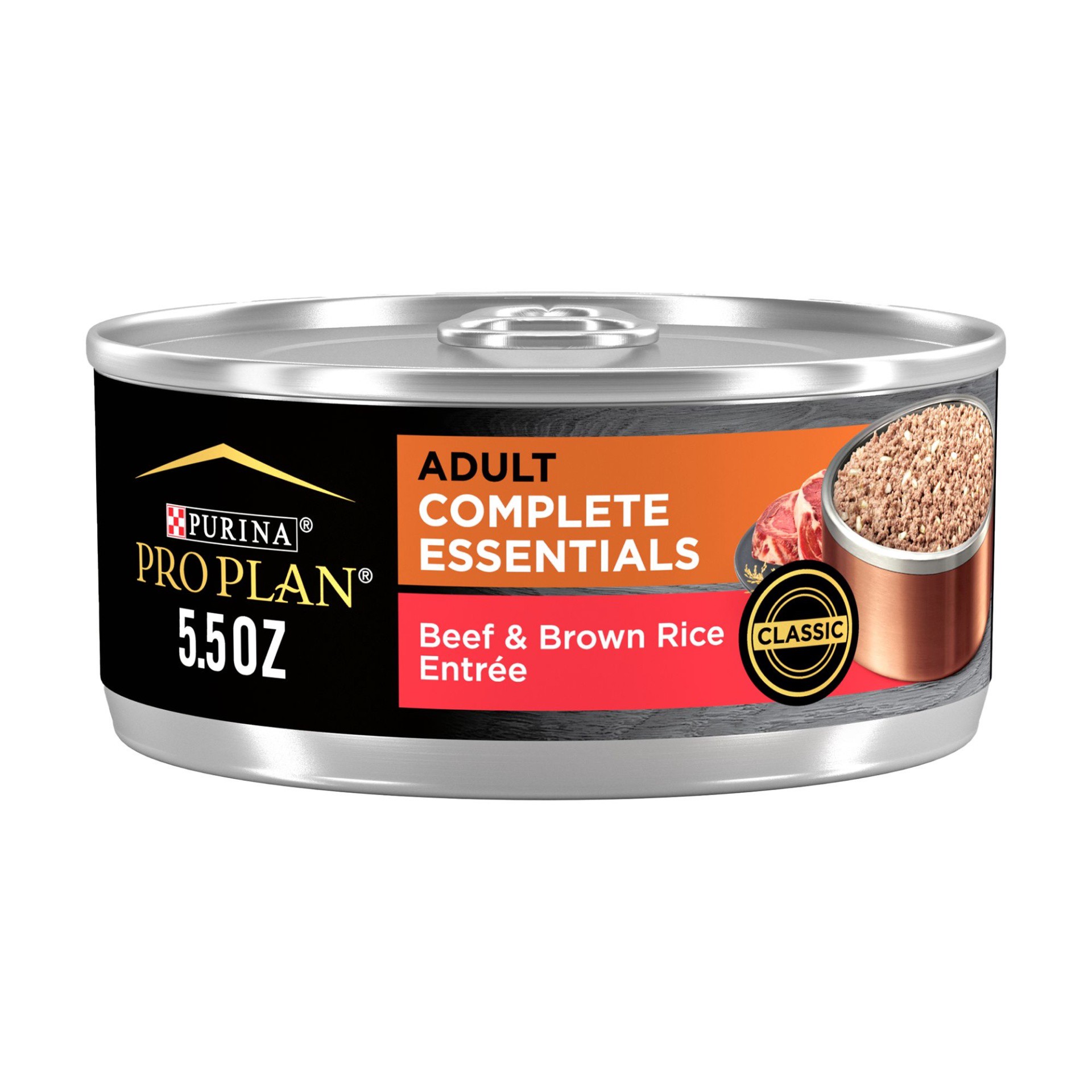 slide 1 of 1, Purina Pro Plan High Protein Dog Food Wet Pate, Beef and Brown Rice Entree, 5.5 oz