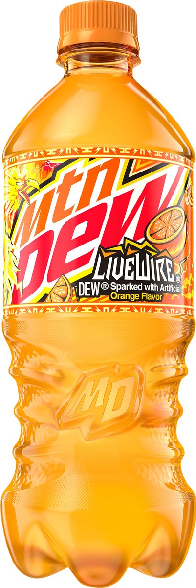 slide 3 of 4, Mountain Dew Live Wire DEW Soda Sparked With Artificial Orange Flavor 20 Fl Oz, 20 fl oz