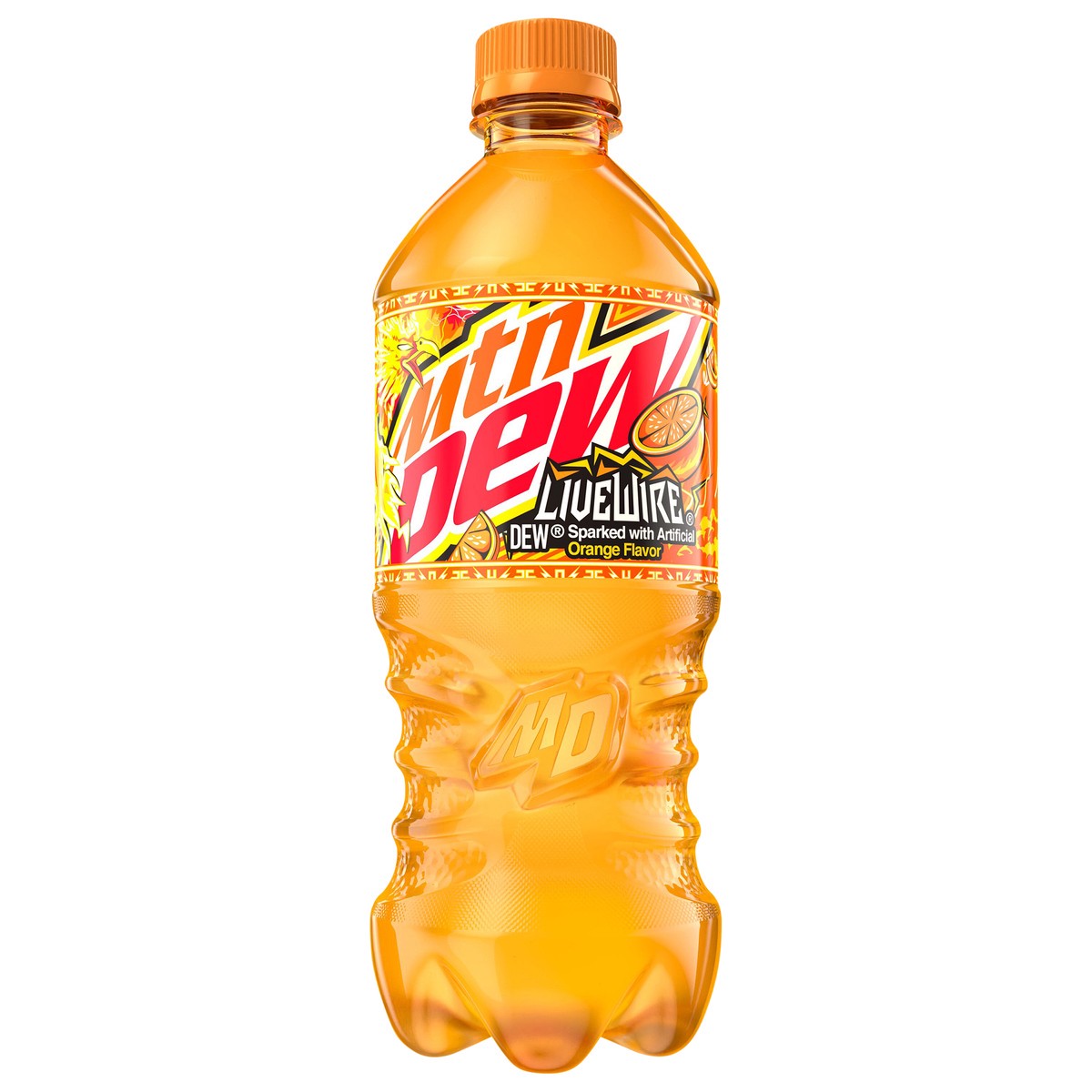 slide 1 of 4, Mountain Dew Live Wire DEW Soda Sparked With Artificial Orange Flavor 20 Fl Oz, 20 fl oz