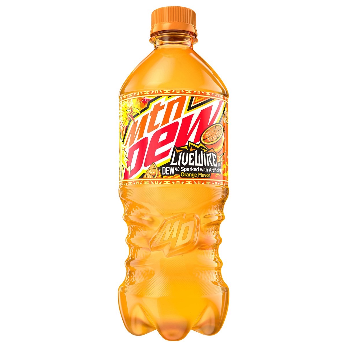 slide 1 of 4, Mountain Dew Live Wire DEW Soda Sparked With Artificial Orange Flavor 20 Fl Oz, 20 fl oz