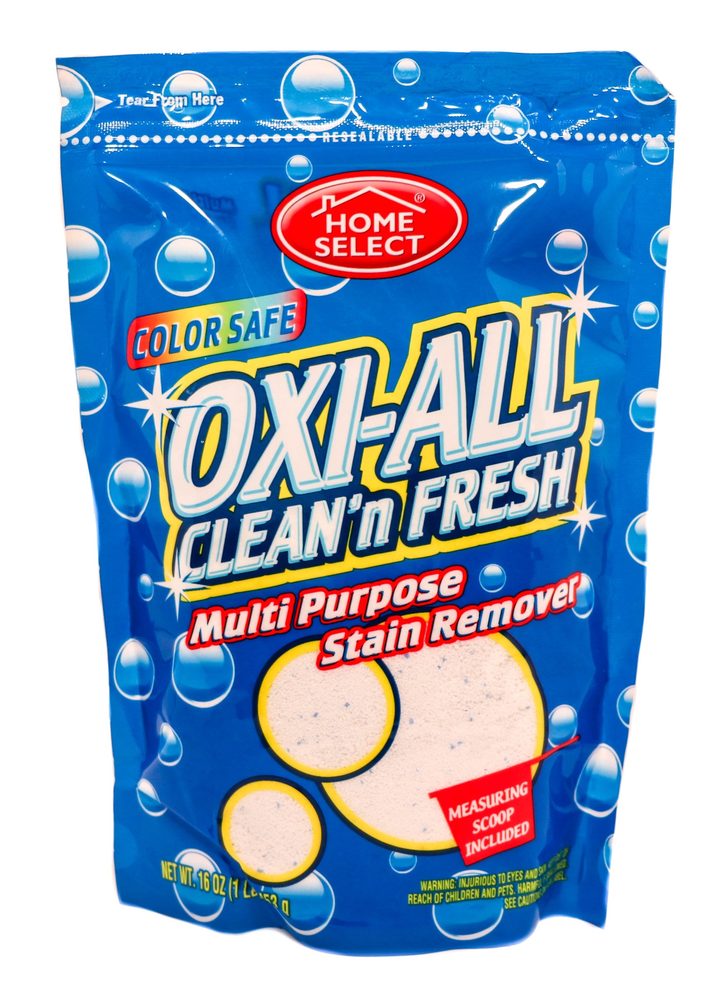 slide 1 of 1, Home Select Oxi All Clean 'n Fresh Multi Purpose Stain Remover Powder, 16 oz