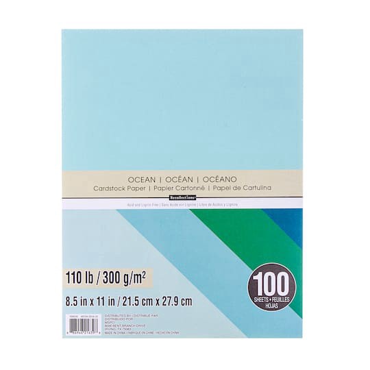 slide 1 of 4, Ocean 8.5" X 11" Cardstock Paper By Recollections, 100 Sheets, 8.5 in x 11 in