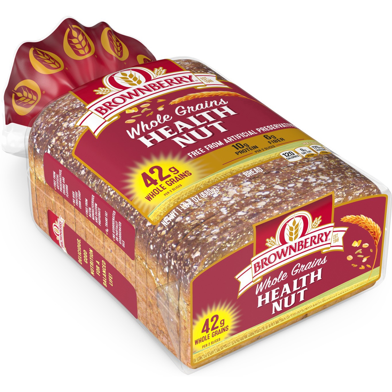 slide 37 of 54, Brownberry Whole Grains Health Nut Bread, 24 oz, 1 ct