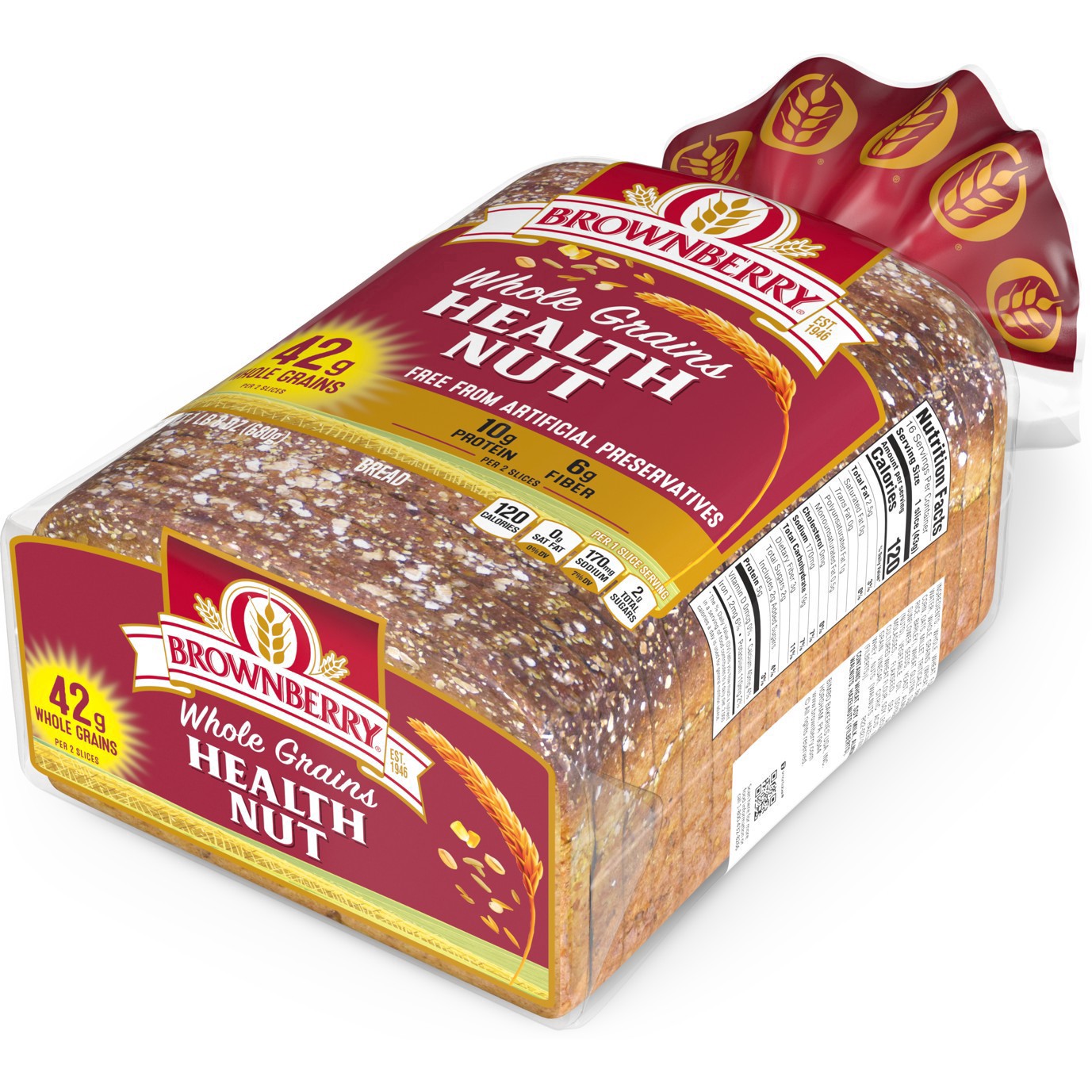 slide 16 of 54, Brownberry Whole Grains Health Nut Bread, 24 oz, 1 ct