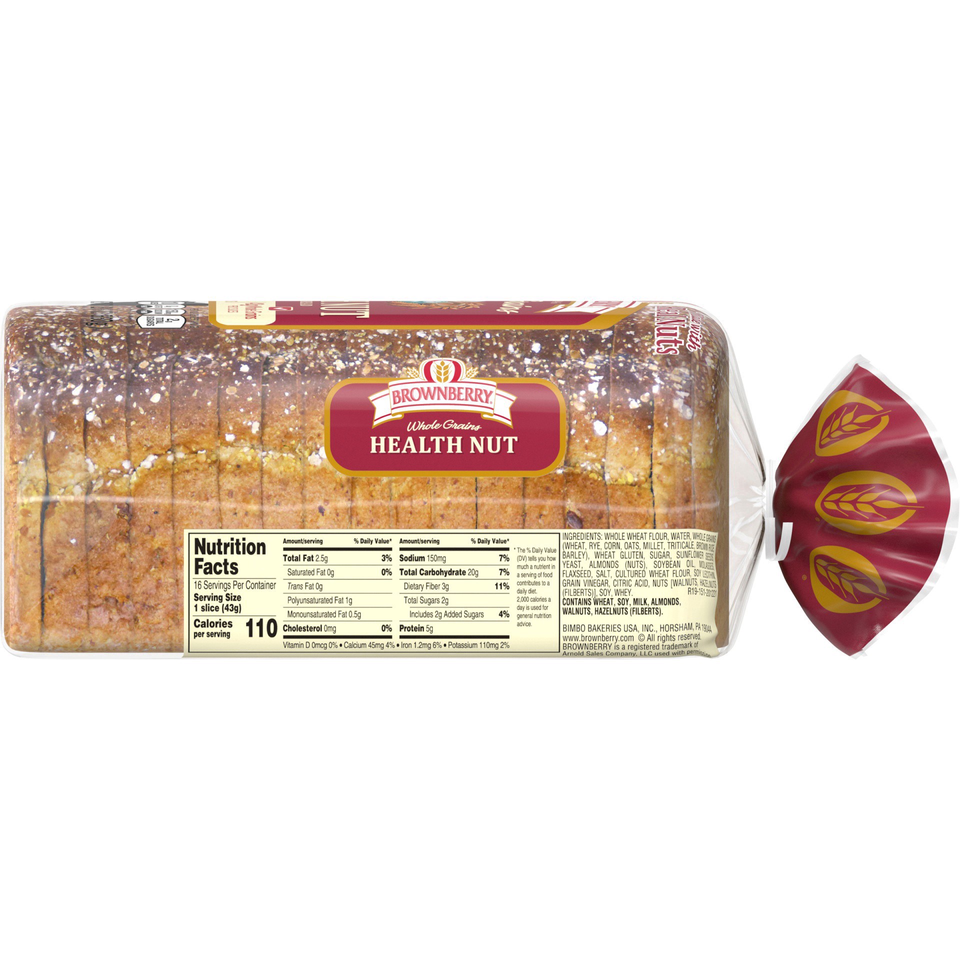 slide 22 of 54, Brownberry Whole Grains Health Nut Bread, 24 oz, 1 ct