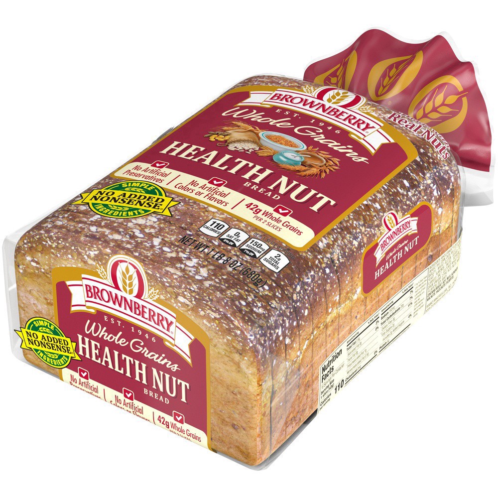 slide 15 of 54, Brownberry Whole Grains Health Nut Bread, 24 oz, 1 ct